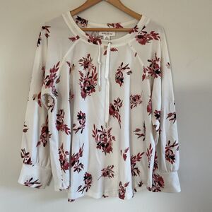 Skye’s the limit Sweater 1X White Floral Cottagecore Boho Academia Comfy Office
